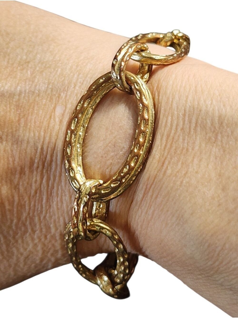 Gold Textured Link Bracelet